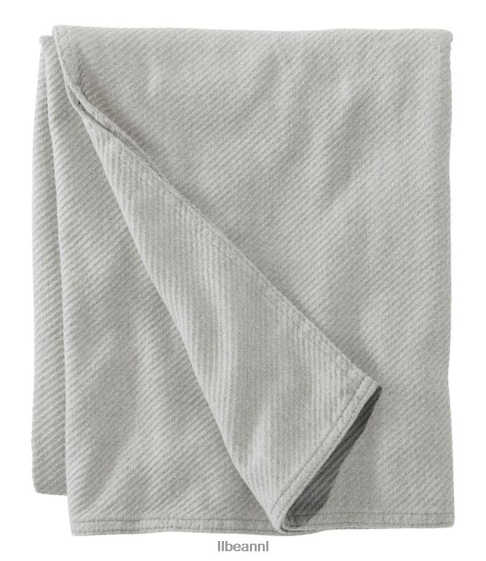 L.L.Bean unisex Maine keperstof deken grijs gemêleerd beddengoed VT0647117