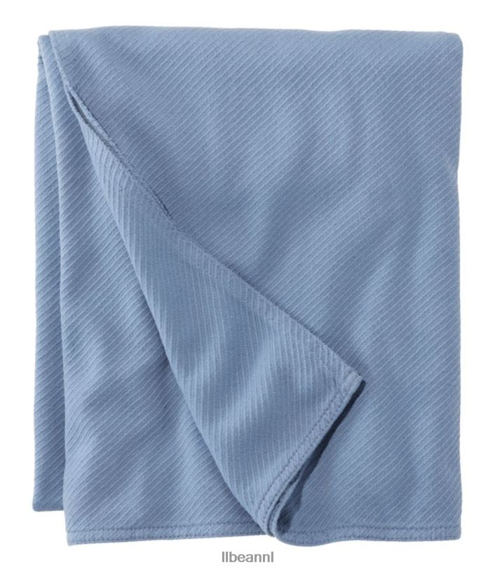 L.L.Bean unisex Maine keperstof deken middenblauw beddengoed VT0646790