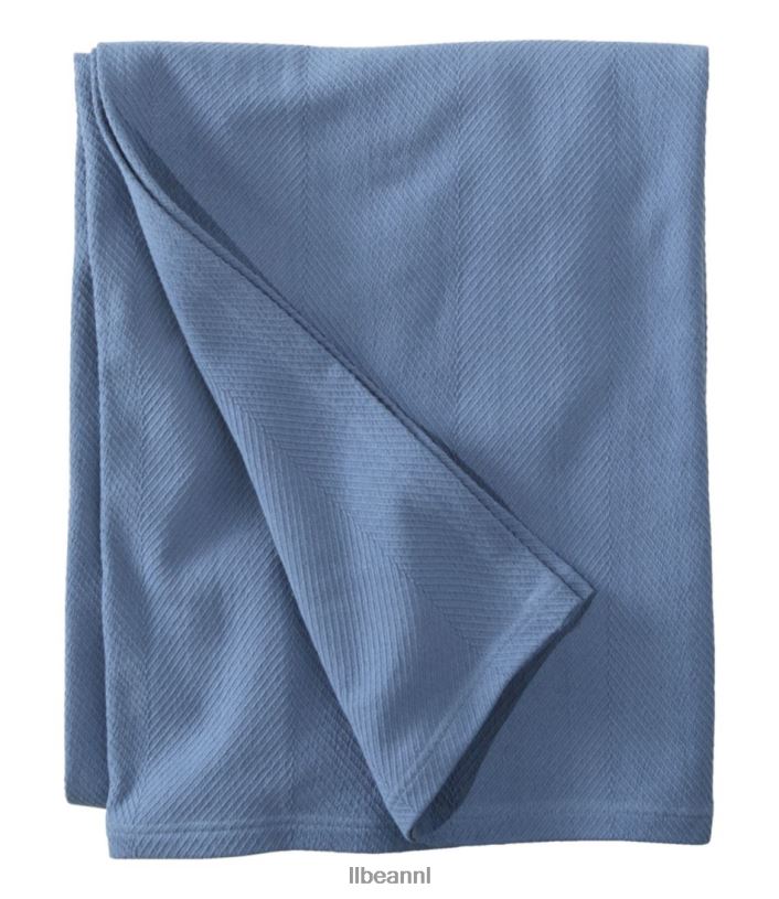 L.L.Bean unisex biologische katoenen deken schaduw blauw beddengoed VT0645554