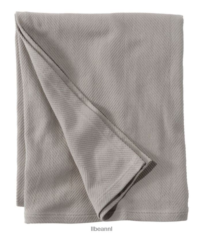 L.L.Bean unisex biologische katoenen deken vorstgrijs beddengoed VT0646823