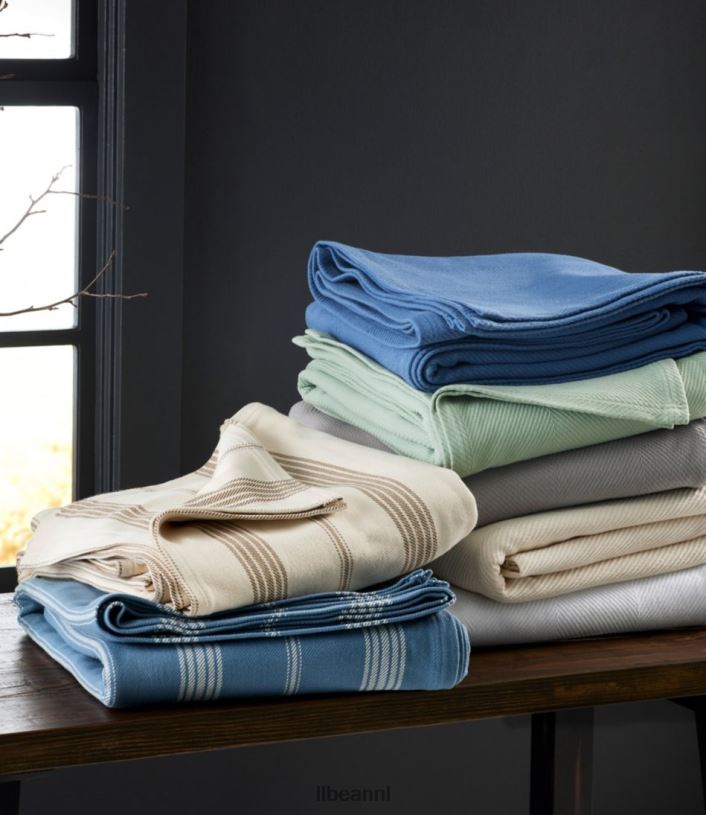 L.L.Bean unisex biologische katoenen deken vorstgrijs beddengoed VT0646823