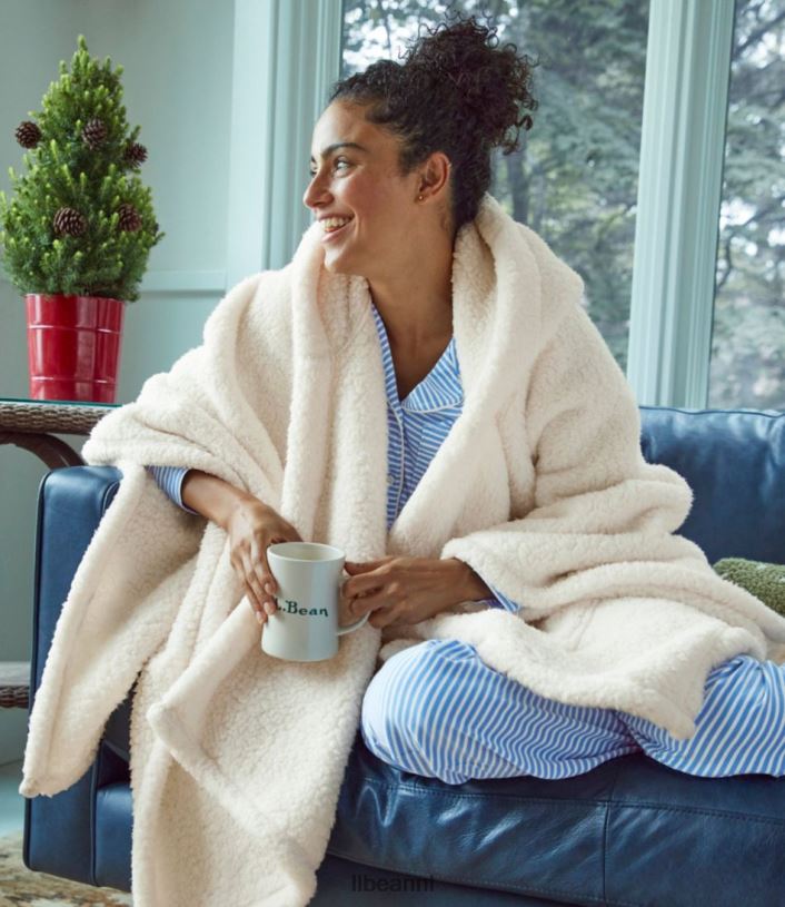 L.L.Bean unisex gezellige draagbare sherpa-sprei room beddengoed VT0645494