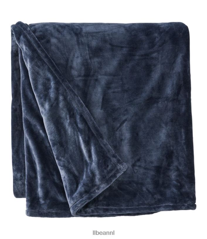 L.L.Bean unisex slechte, gezellige lichte deken raaf blauw beddengoed VT0646334