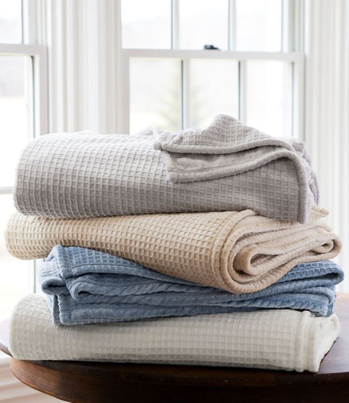 L.L.Bean unisex slechte, gezellige wafeldeken grijze mist beddengoed VT0644342