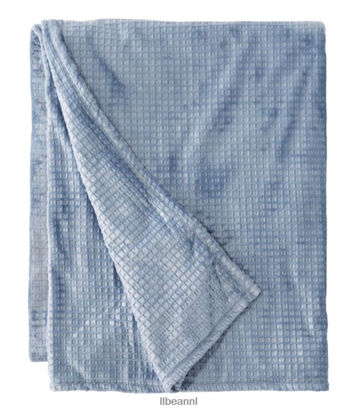 L.L.Bean unisex slechte, gezellige wafeldeken mistig blauw beddengoed VT0646283