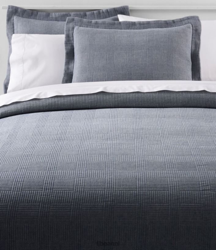 L.L.Bean unisex vintage matelasse dekbed blauwe chambray beddengoed VT0647321