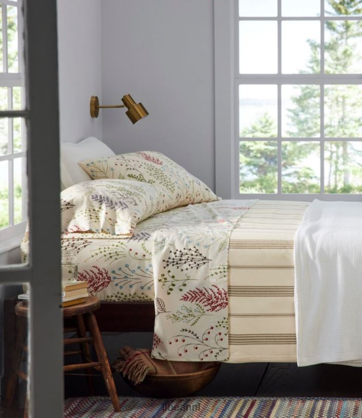 L.L.Bean unisex vintage matelasse schijnvertoning laurierblad beddengoed VT0647261