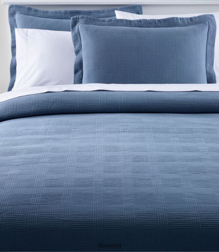 L.L.Bean unisex vintage matelasse sprei atlantisch blauw beddengoed VT0646262
