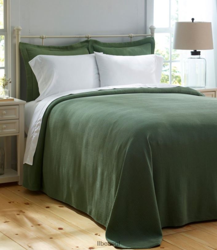 L.L.Bean unisex vintage matelasse sprei atlantisch blauw beddengoed VT0646262