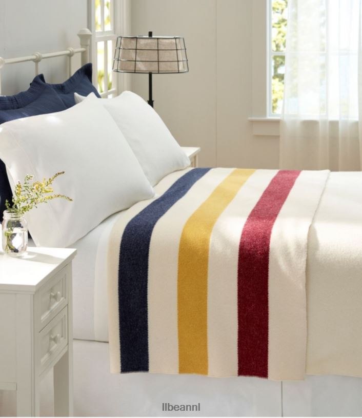 L.L.Bean unisex Heritage collectie van gemzen flanellen lakens wit beddengoed VT0642746