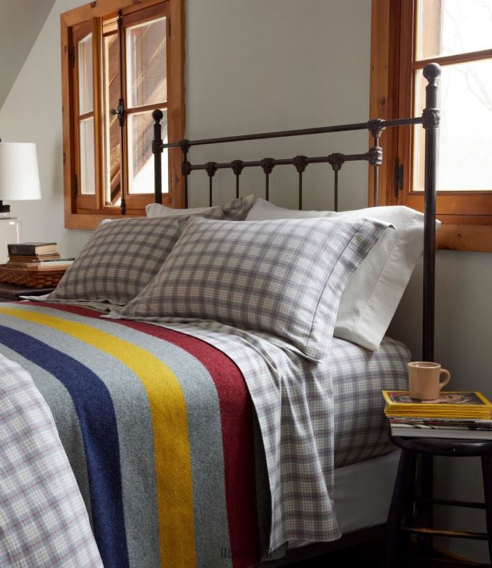 L.L.Bean unisex Heritage gemzen flanellen lakencollectie plaid antieke jurk Stewart beddengoed VT0645521