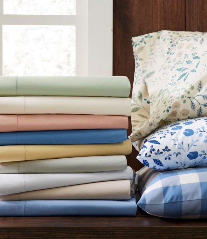 L.L.Bean unisex Plat laken van pimakatoen met een draaddichtheid van 280 draden meer beddengoed VT0644357