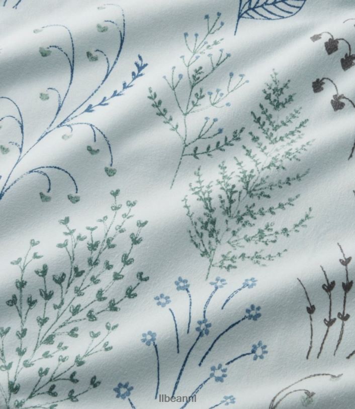 L.L.Bean unisex collectie botanische bloemenflanellakens botanisch bloemenblauw beddengoed VT0642656