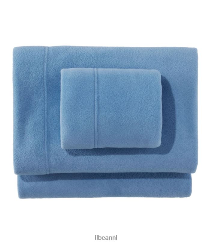 L.L.Bean unisex collectie fleecelakens zacht blauw beddengoed VT0644486