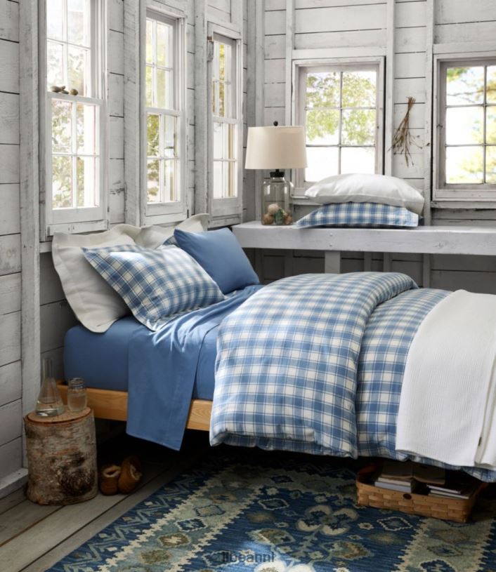L.L.Bean unisex ultrazachte comfort flanellen lakenset vorstgrijs beddengoed VT0647246