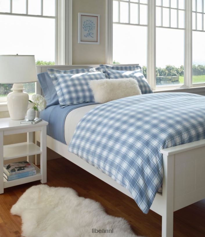 L.L.Bean unisex ultrazachte comfort flanellen lakenset zilveren salie beddengoed VT0645500