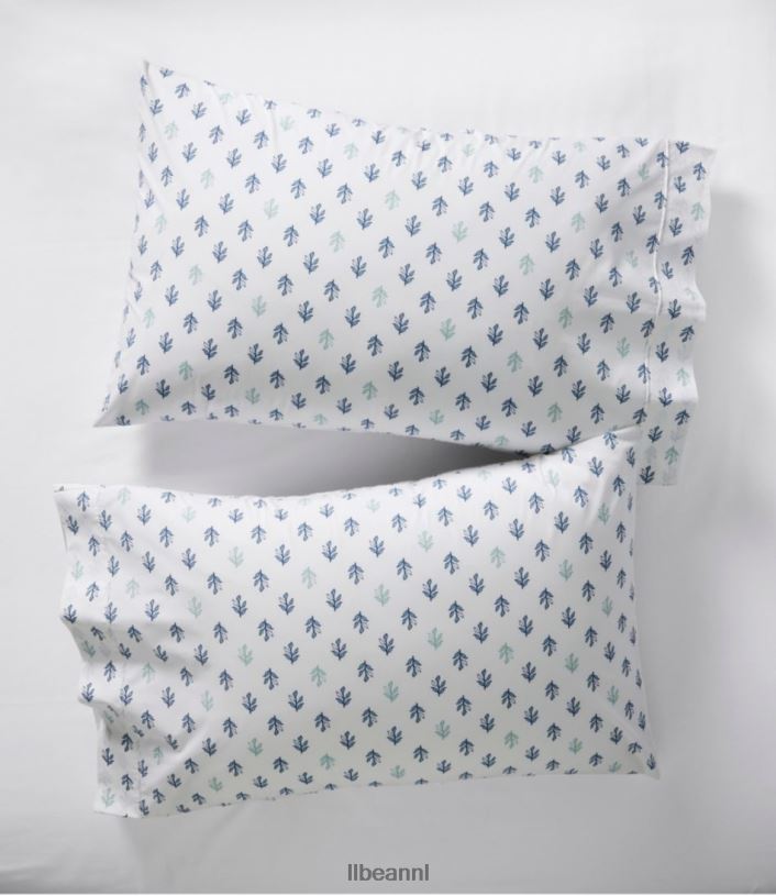 L.L.Bean unisex zongewassen perkal bladcollectie bladprint houtskoolblauw beddengoed VT0642680