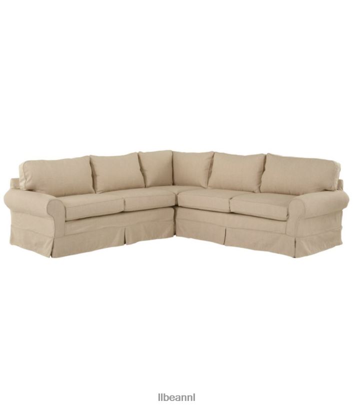 L.L.Bean unisex grenen punt hoes met hoes linnen beige binnenmeubilair VT0642881