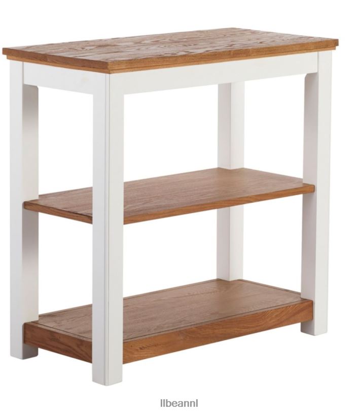 L.L.Bean unisex geschilderd boerderijhouten console met twee planken papierwit binnenmeubilair VT0642878
