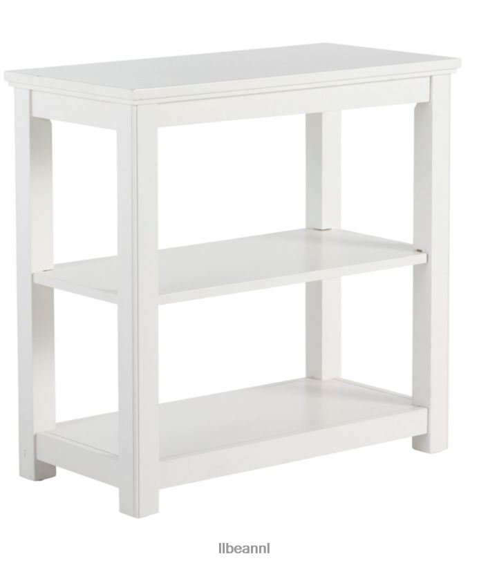 L.L.Bean unisex geschilderde boerderijconsole met twee planken papierwit binnenmeubilair VT0642872