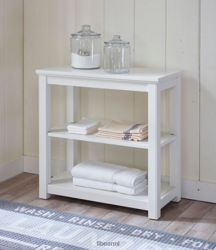 L.L.Bean unisex geschilderde boerderijconsole met twee planken papierwit binnenmeubilair VT0642872