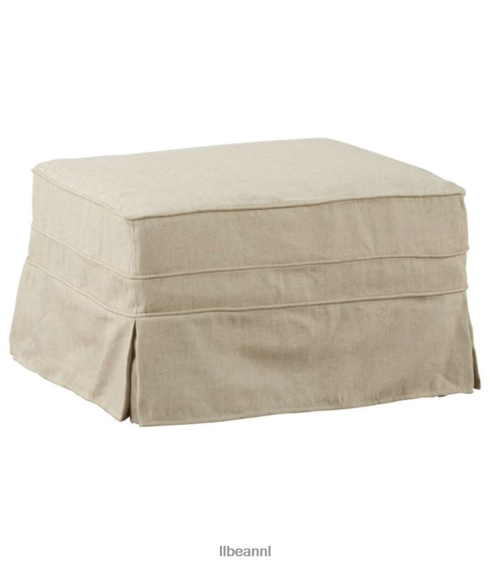 L.L.Bean unisex grenen punt hoes met hoes linnen beige binnenmeubilair VT0642902