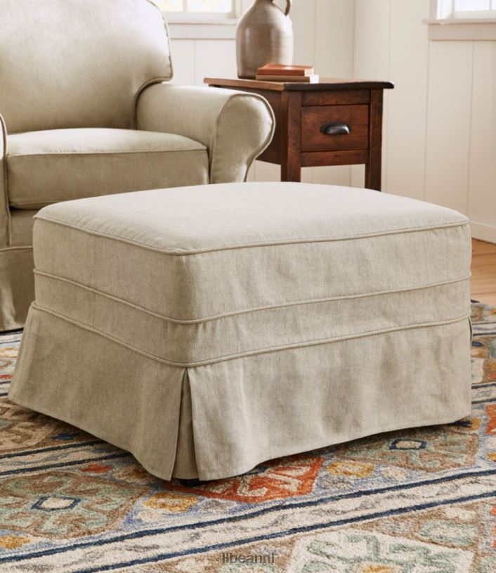 L.L.Bean unisex grenen punt hoes met hoes linnen beige binnenmeubilair VT0642902