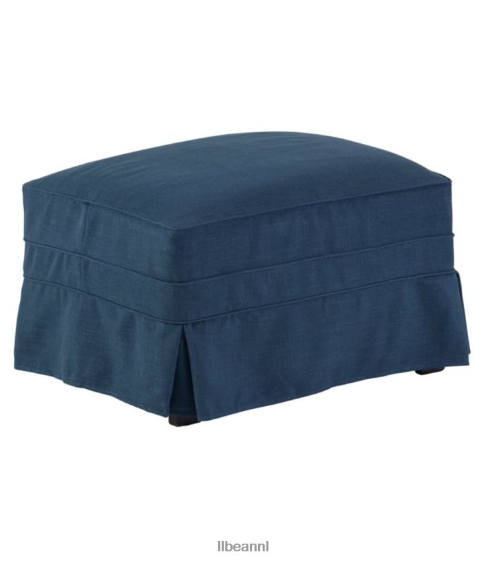 L.L.Bean unisex grenen punt hoes poef prestatielinnen blauw binnenmeubilair VT0644552
