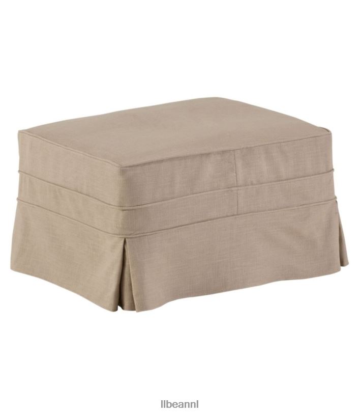 L.L.Bean unisex grenen punt hoes poef prestatielinnen khaki binnenmeubilair VT0642908