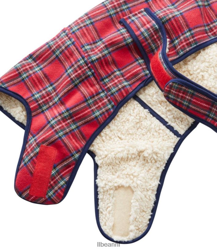 L.L.Bean unisex flanellen sherpa hondenvest natuurlijke/koninklijke steward huis goederen VT0642074