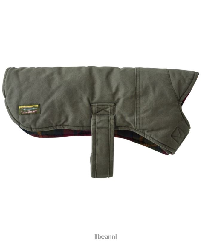 L.L.Bean unisex omkeerbare veldjas voor honden olijf huis goederen VT0643874