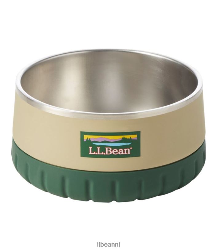 L.L.Bean unisex geïsoleerde hondenbak kustzand/kampgroen huis goederen VT0641579