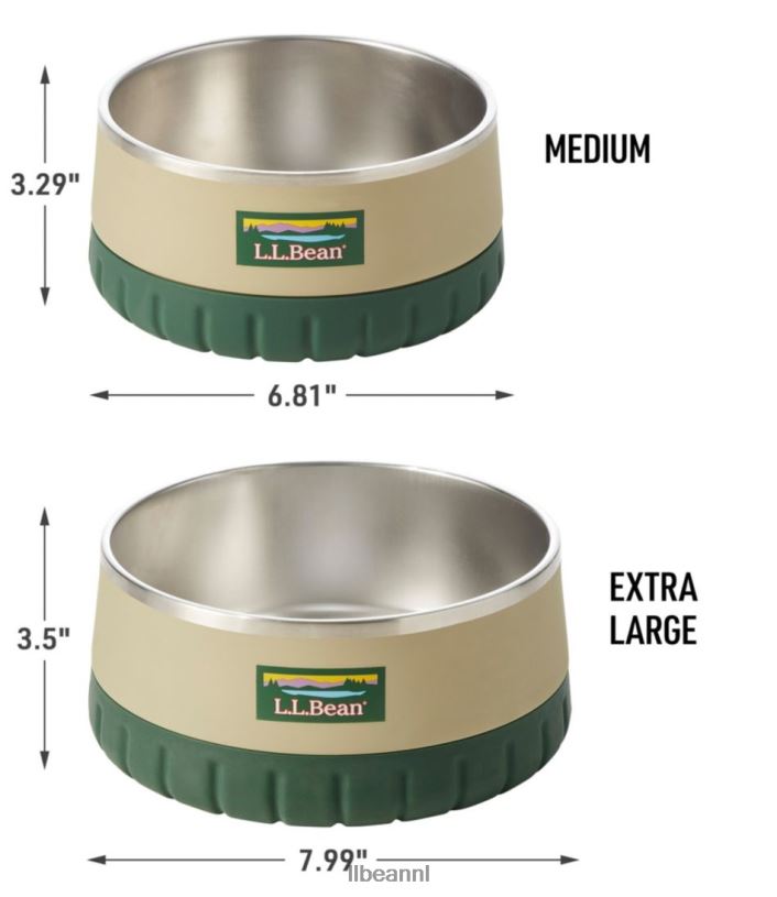 L.L.Bean unisex geïsoleerde hondenbak kustzand/kampgroen huis goederen VT0641579