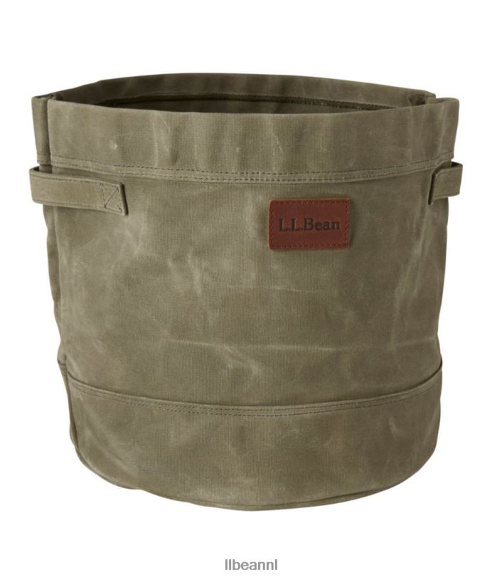 L.L.Bean unisex Opbergtas van gewaxt canvas stoffige olijf huisdecoratie VT0644480