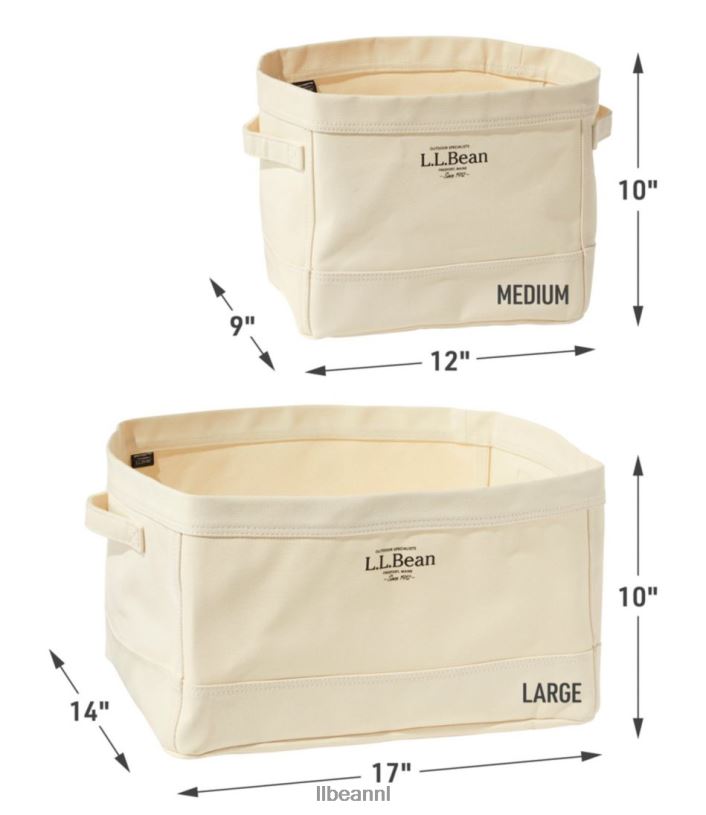 L.L.Bean unisex canvas opbergtas rechthoekig naturel/vorstgrijs huisdecoratie VT0644330