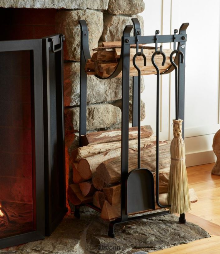 L.L.Bean unisex Houten rek aan de haard zwart huisdecoratie VT0642860