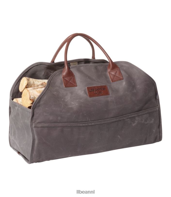 L.L.Bean unisex houtdrager van gewaxt canvas houtskool huisdecoratie VT0642629