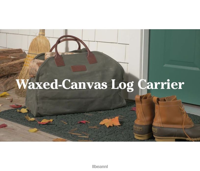 L.L.Bean unisex houtdrager van gewaxt canvas houtskool huisdecoratie VT0642629