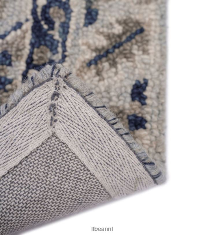 L.L.Bean unisex Getuft vloerkleed van wol met diamanten bloemen inkt huis goederen VT0642869