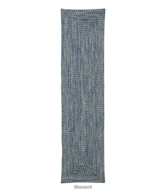 L.L.Bean unisex gevlochten loper voor alle weersomstandigheden, rechthoekig concentrisch patroon indigo multi huis goederen VT0645635