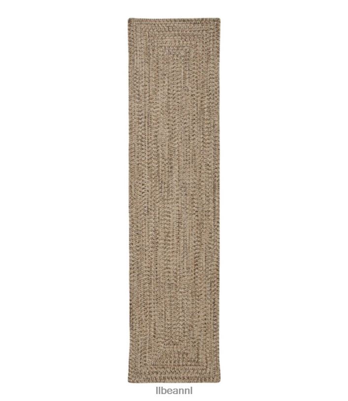 L.L.Bean unisex gevlochten loper voor alle weersomstandigheden, rechthoekig concentrisch patroon zand multi huis goederen VT0646856