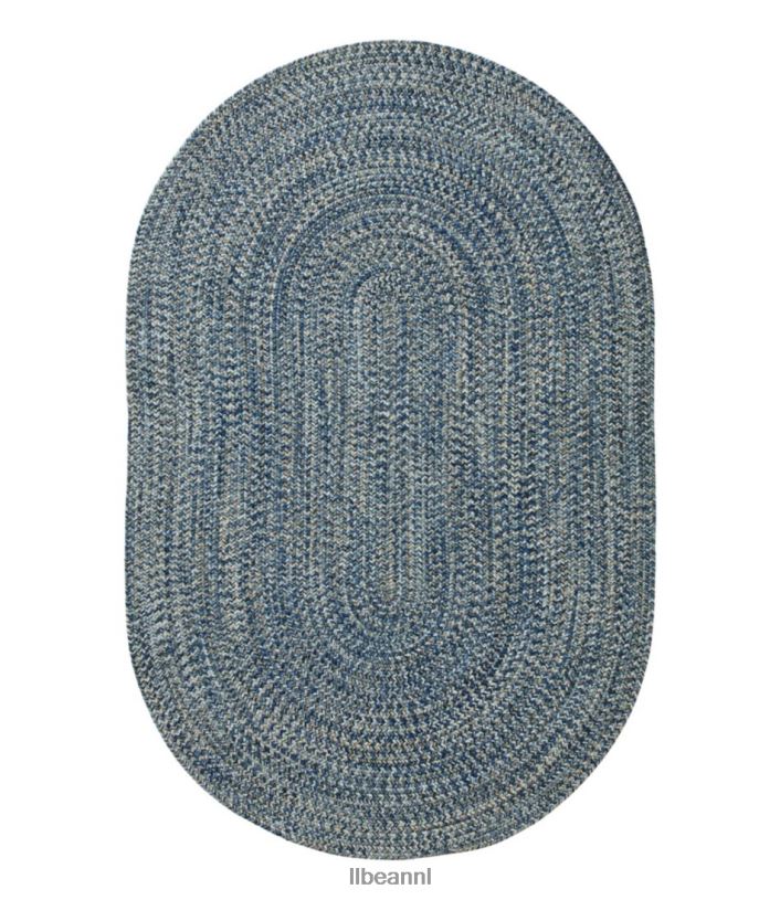 L.L.Bean unisex gevlochten vloerkleed voor alle weersomstandigheden, ovaal met concentrisch patroon indigo multi huis goederen VT0645518