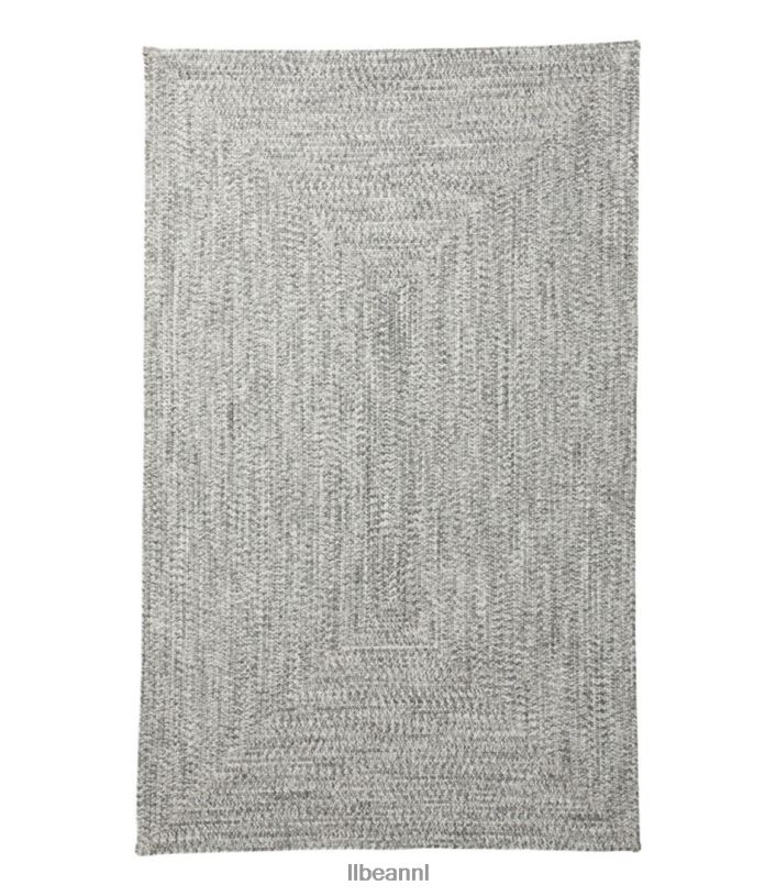 L.L.Bean unisex gevlochten vloerkleed voor alle weersomstandigheden, rechthoekig concentrisch patroon grijs multi huis goederen VT0644453