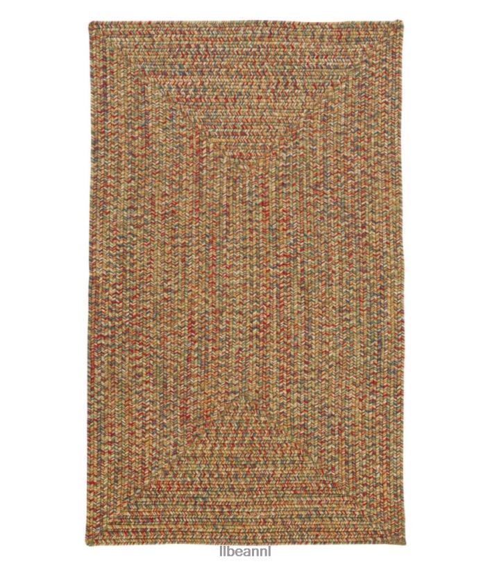 L.L.Bean unisex gevlochten vloerkleed voor alle weersomstandigheden, rechthoekig concentrisch patroon stro-tweed huis goederen VT0646361