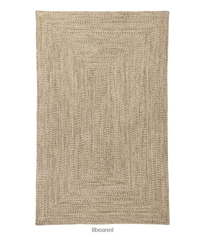 L.L.Bean unisex gevlochten vloerkleed voor alle weersomstandigheden, rechthoekig concentrisch patroon zand multi huis goederen VT0646850