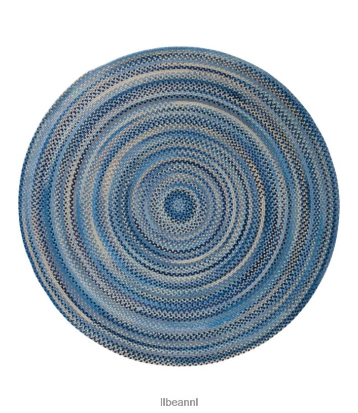 L.L.Bean unisex gevlochten wollen vloerkleed middenblauw multi huis goederen VT0645638