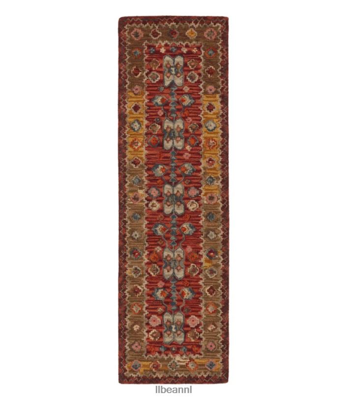 L.L.Bean unisex wollen loper met dubbele rand sienna multi huis goederen VT0642875