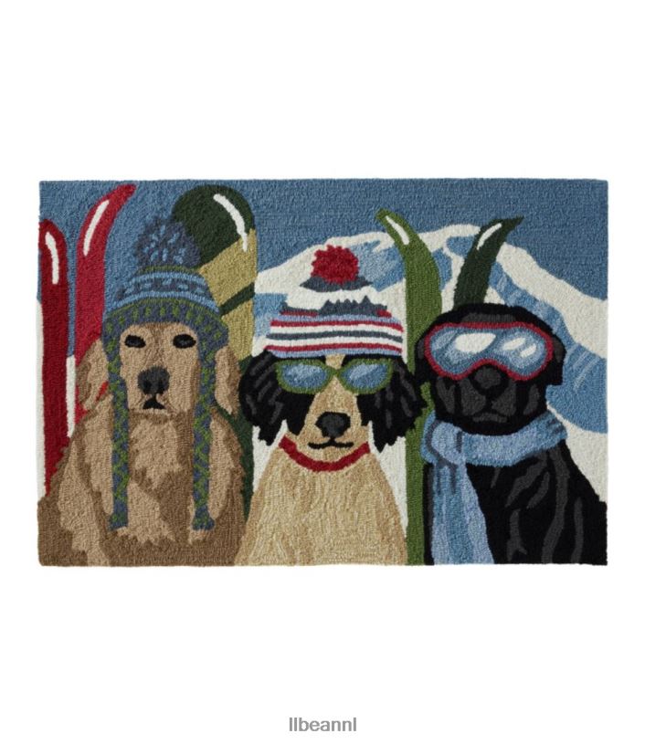 L.L.Bean unisex binnen/buiten vakantielanddeken honden skiën multi huis goederen VT0642536