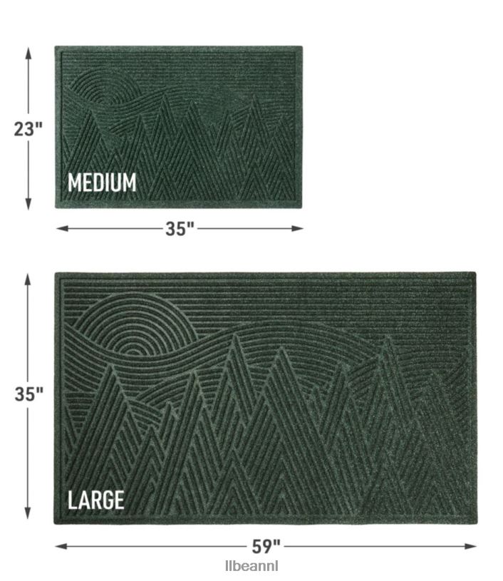 L.L.Bean unisex everyspace gerecyclede waterhog deurmat bergtafereel middelgrijs huis goederen VT0646268