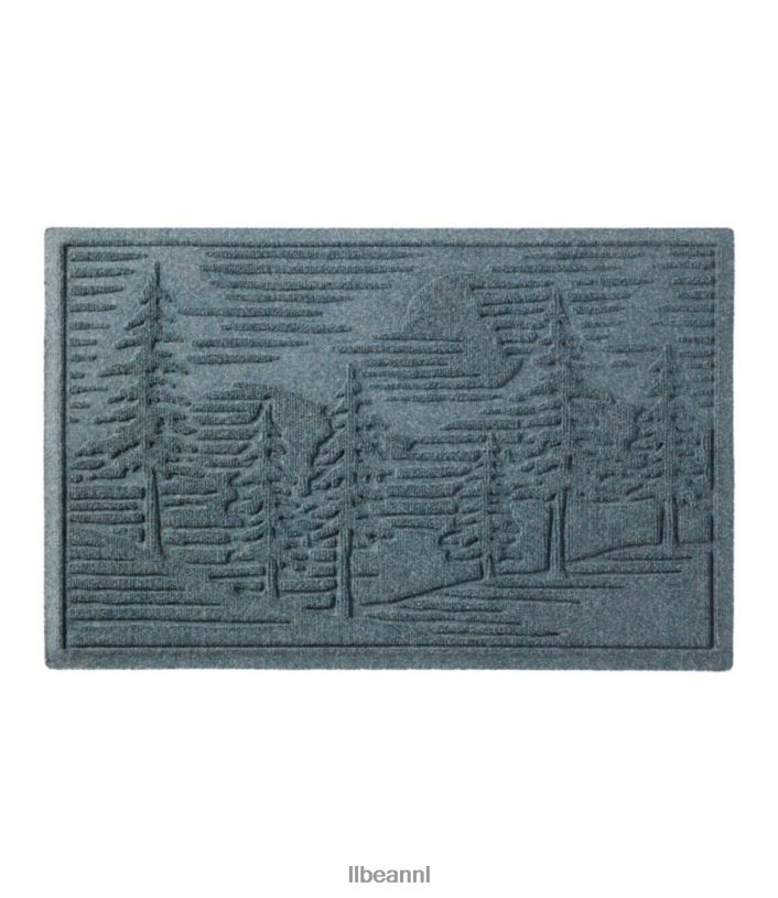L.L.Bean unisex everyspace gerecyclede waterhog deurmat dennenbomen blauwe steen huis goederen VT0645506